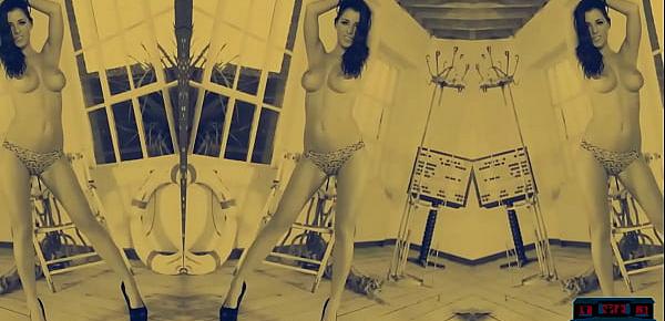  British big boobs MILF model Rae striptease for Playboy